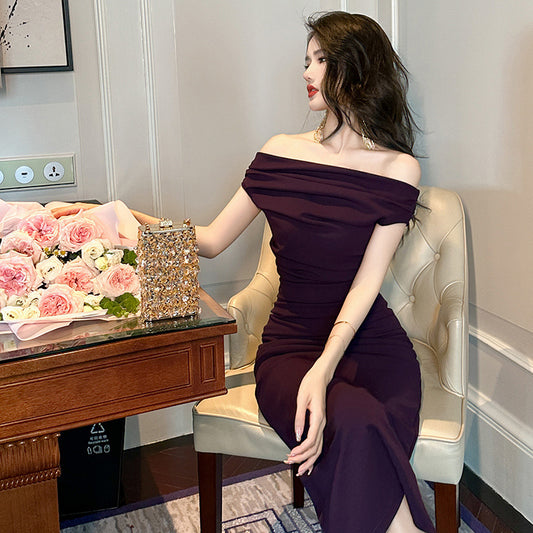 Pure Desire Style Off-shoulder Slim Fit Dress