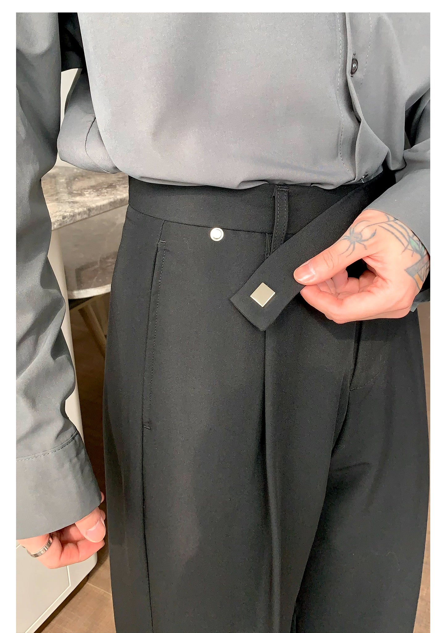 Pantalon ample et décontracté à jambes larges