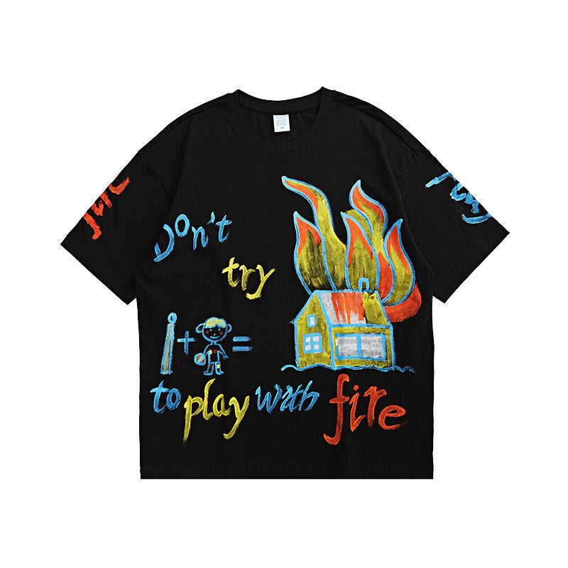 T-shirt à manches courtes Street Crayon Hand Brush