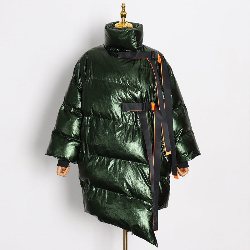 Thick Warm Down Cotton-padded Coat Irregular Design