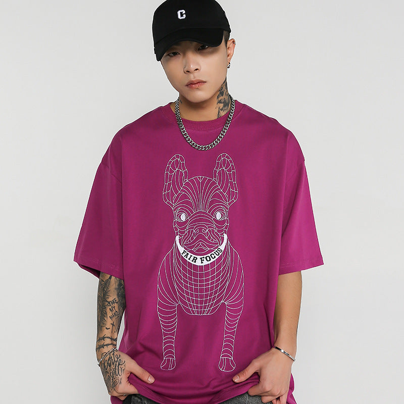 French Bucket Embroidered T-Shirt Cotton