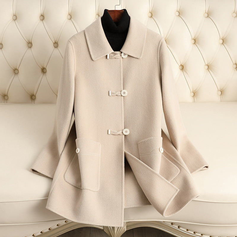 Style Traditional Mother's Woolen Coat For Women