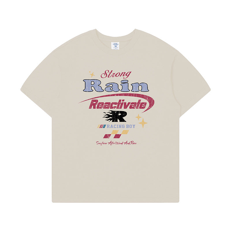 Loose Street All-matching Men's Clothing Hand-painted Letter Printed T-shirt