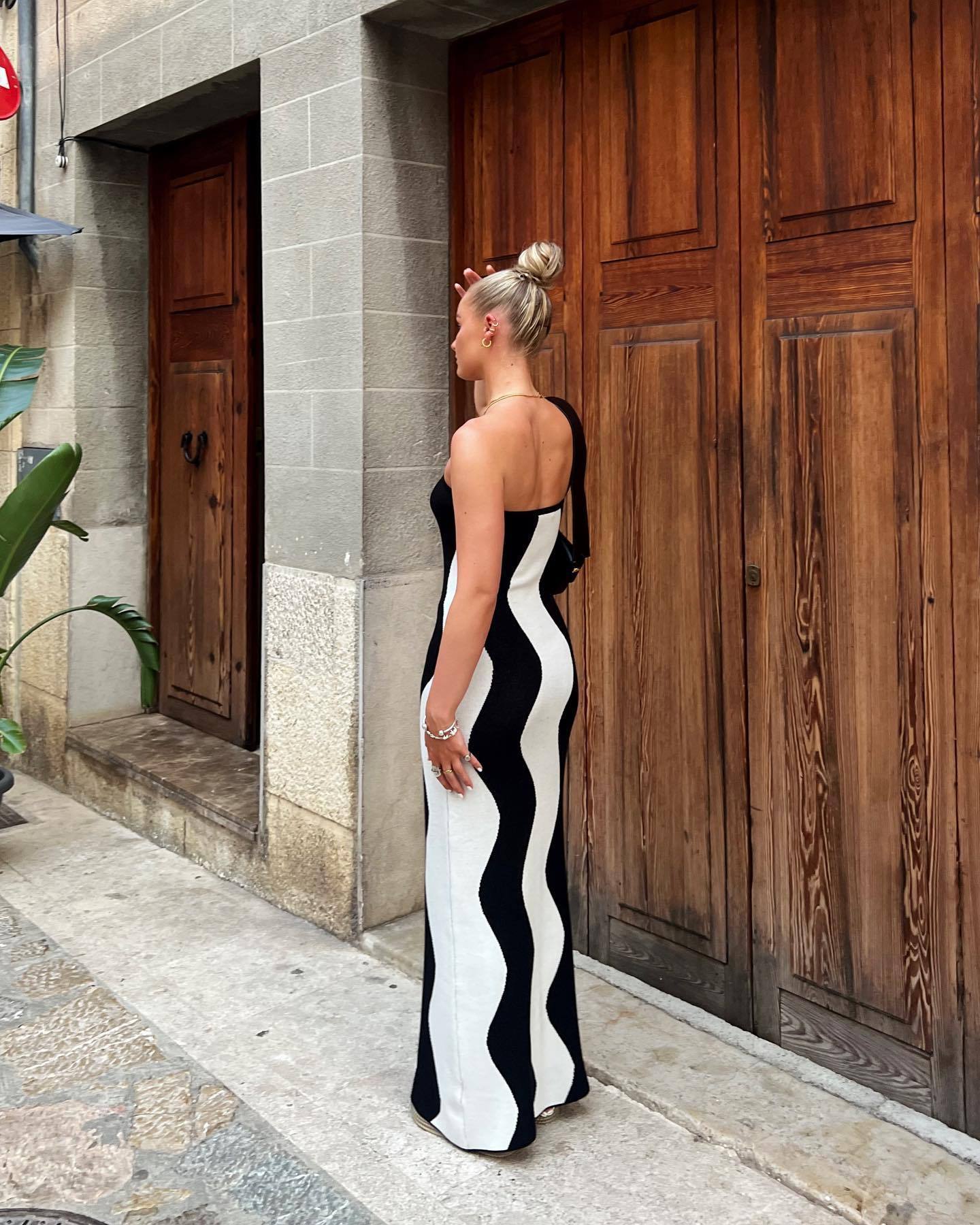 Robe fourreau bohème décontractée et amincissante en tricot angora démêlé