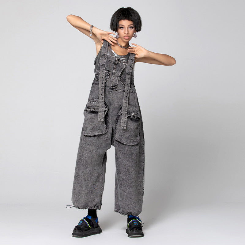 Salopette en jean tendance grande taille