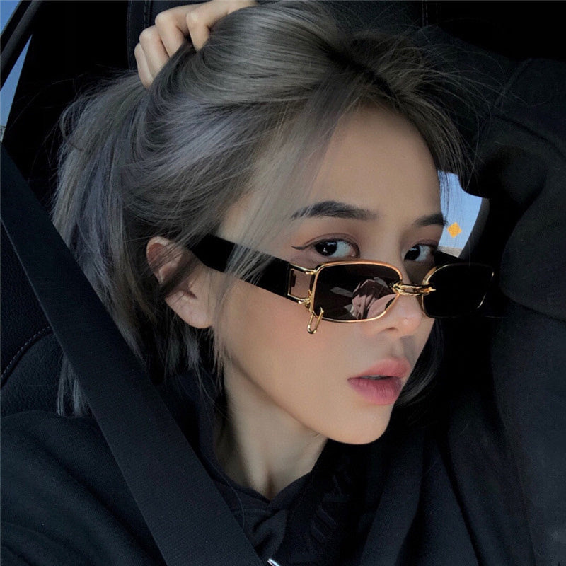 Female Sunglasses - Trendy Earrings Square Glasses