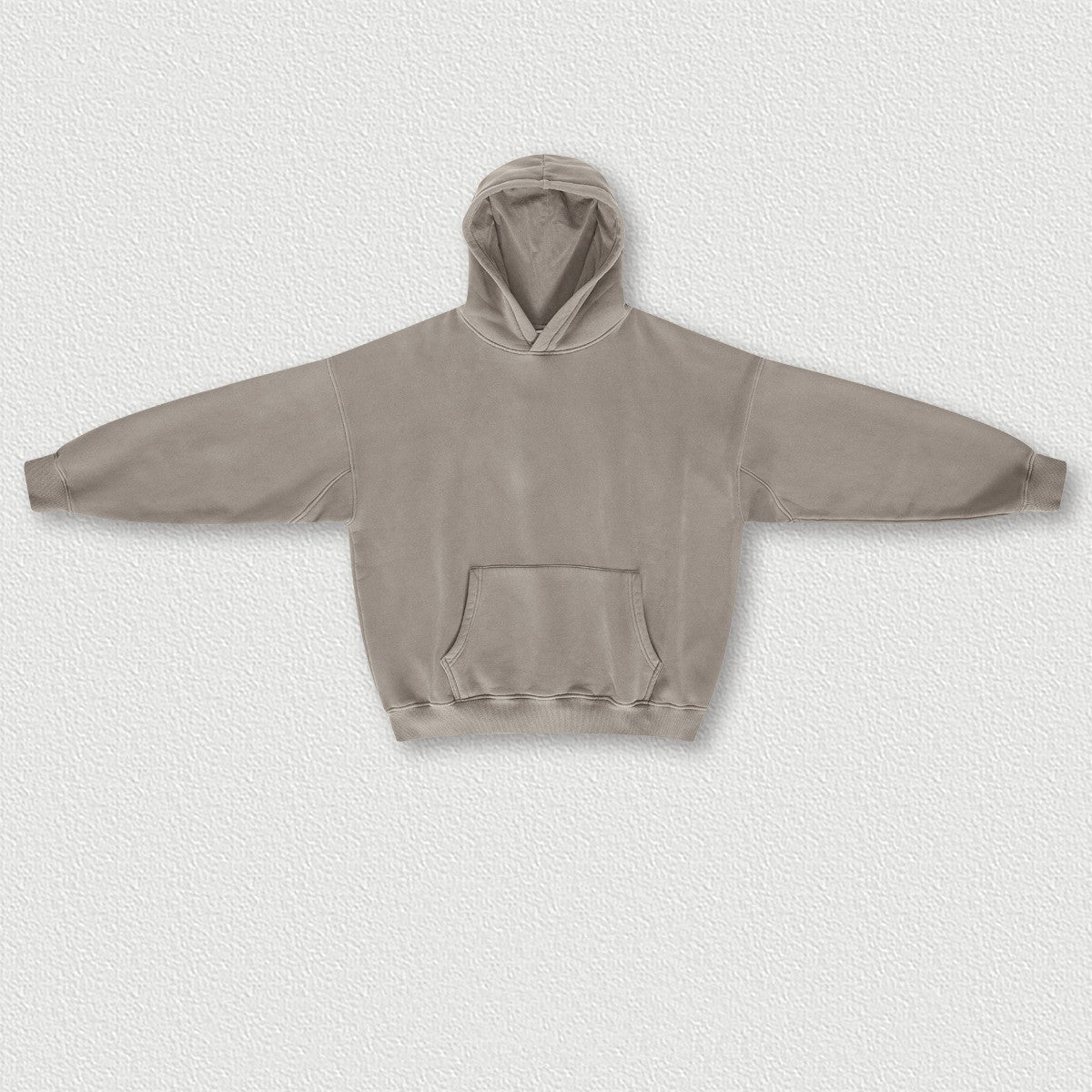 Washed And Worn Padded Hooded Sweatshirt