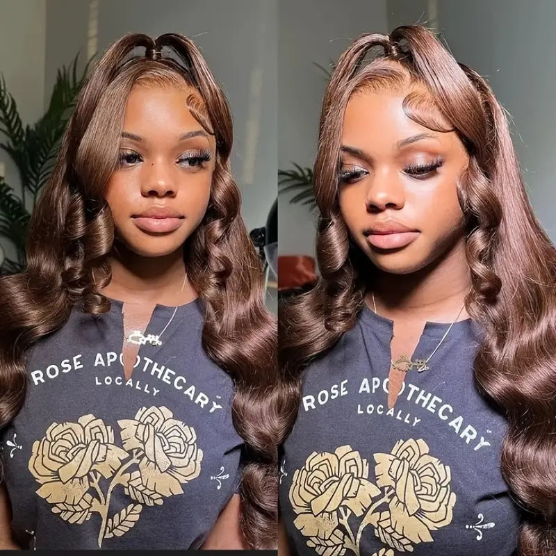 Lace Fashion Brown Wig Wave Long Curly Hair Wig Head Covering