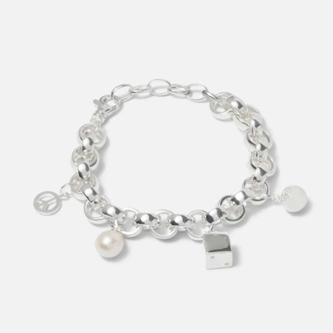 Bracciale Lovers Wild Commuter in argento sterling con dadi di perle e 8 palline