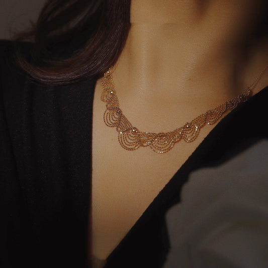 Fashion 18k Gold Lace Necklace