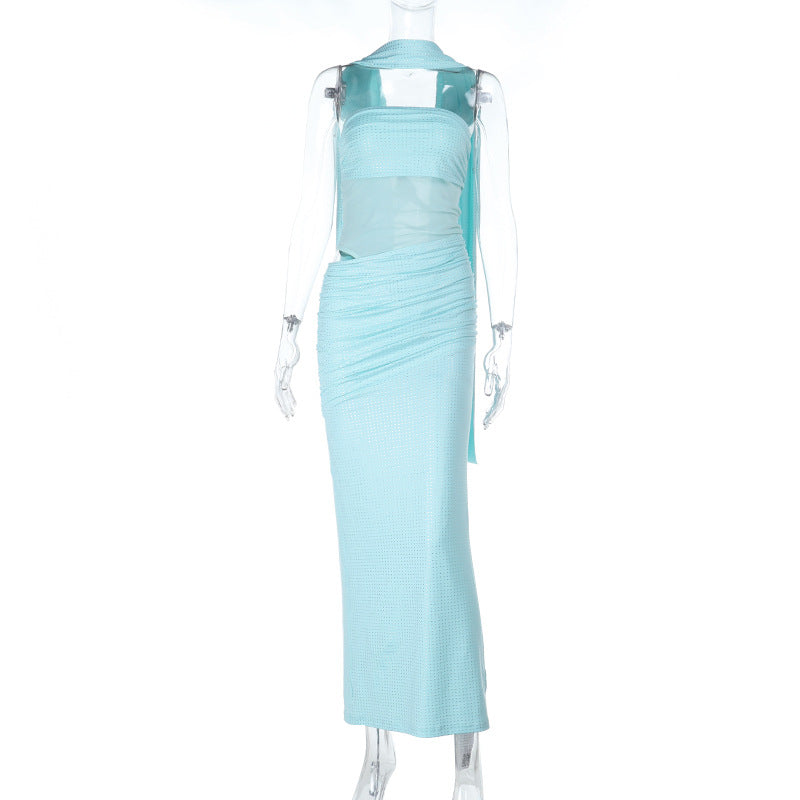 Retro Niche Sparkling Bustier Slimming Dress