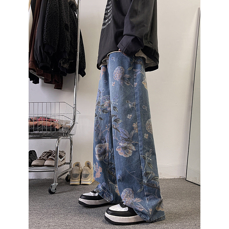 Jeans Loose Straight Design Trousers