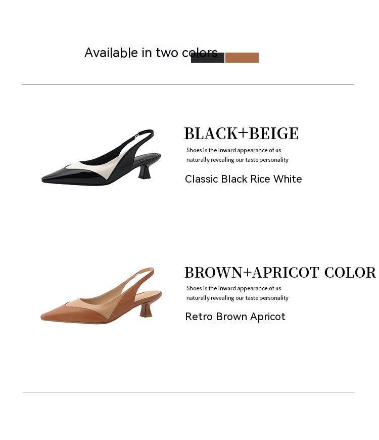 All-leather Thin Mid-heel Sandals