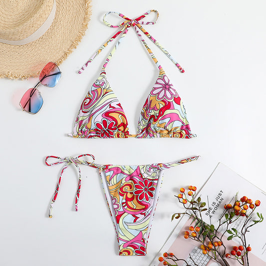 Triangle Printed Bikini