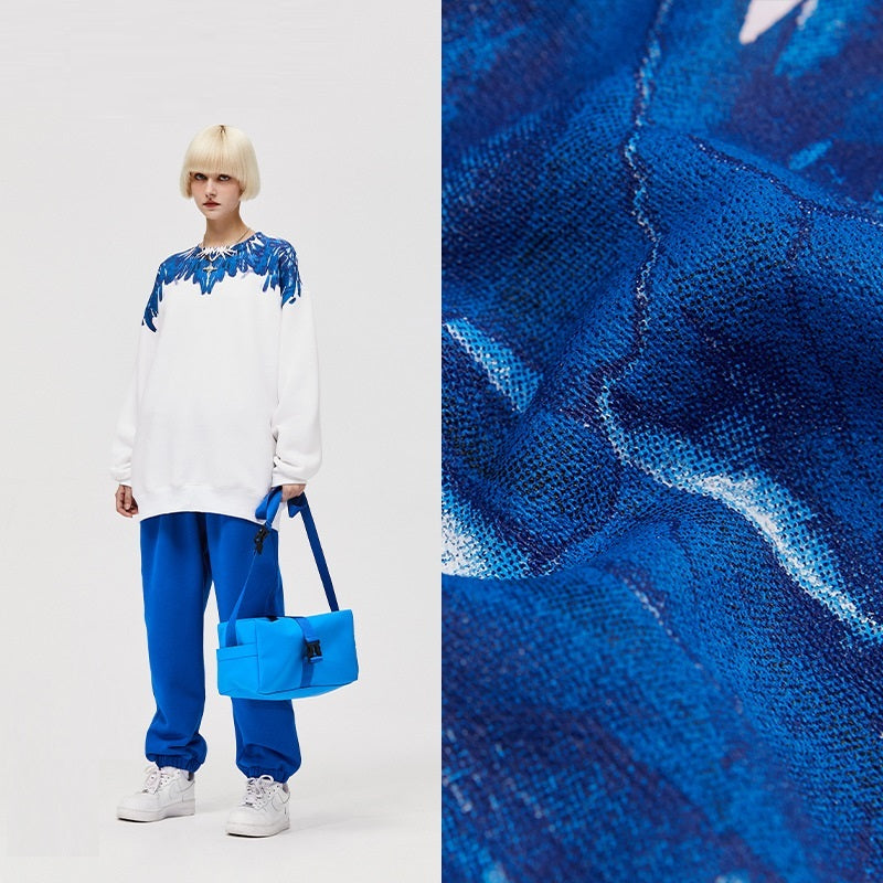 Nouveau pull à contraste de couleurs imprimé en peluche