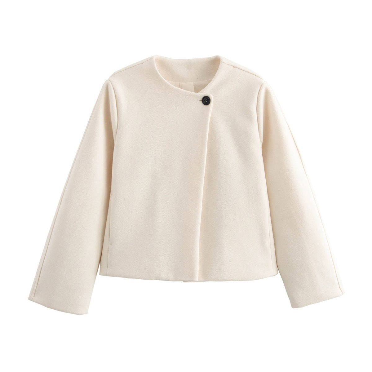 Square Collar Padded Woolen Coat