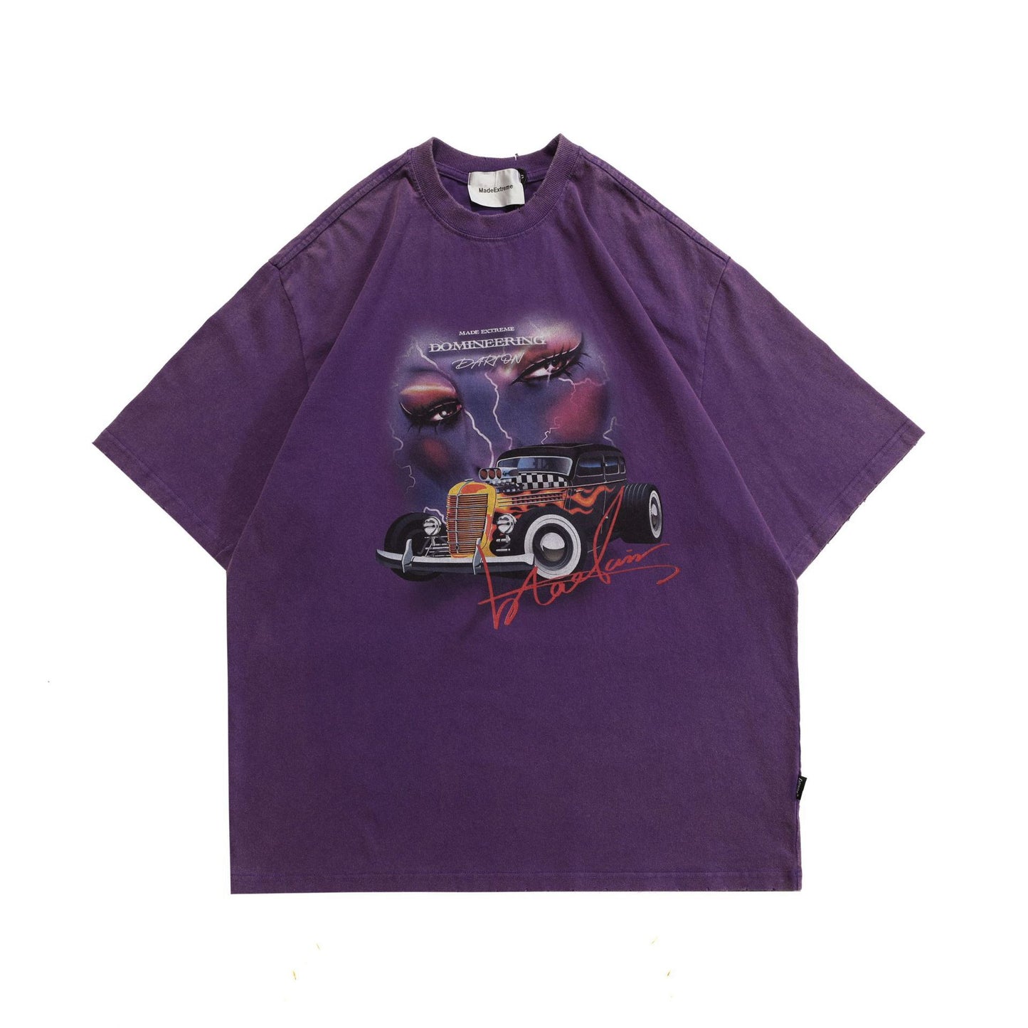 Loose Short Sleeve Vintage Old Printed T-shirt