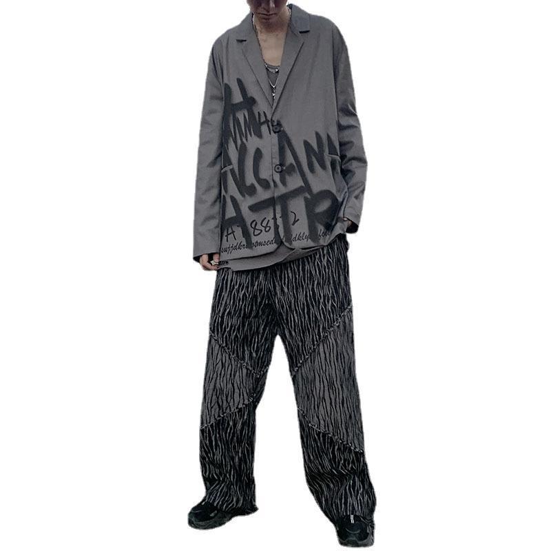 Manteau de costume foncé pour homme Graffiti