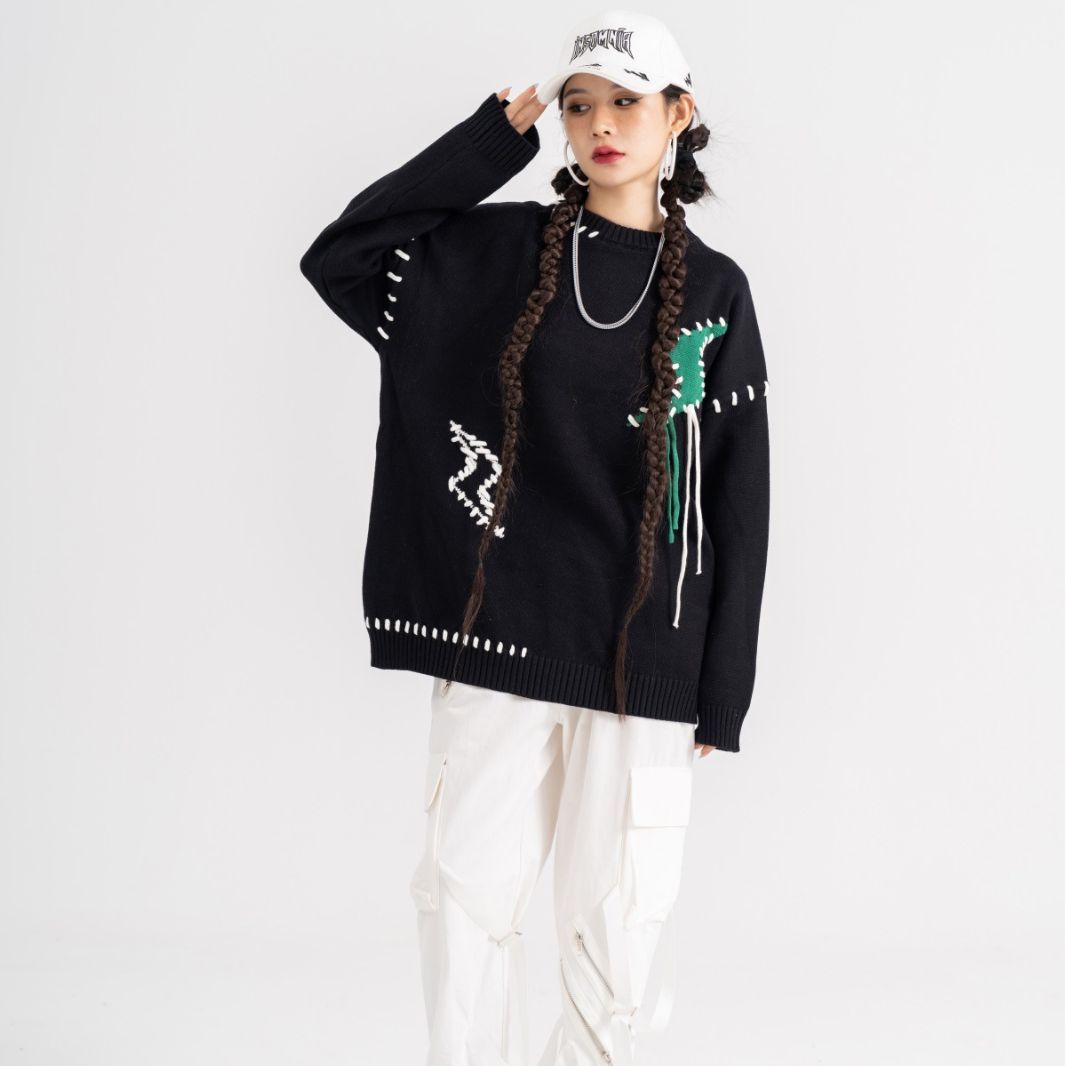 Pull décontracté à col rond