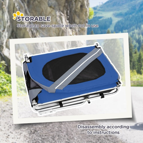 Rimorchio per bici per cani Aosom, carrello per animali domestici, carrello per bicicletta, accessorio per il trasporto di merci per viaggi con 3 ingressi, ruote grandi per fuoristrada e schermo a rete.