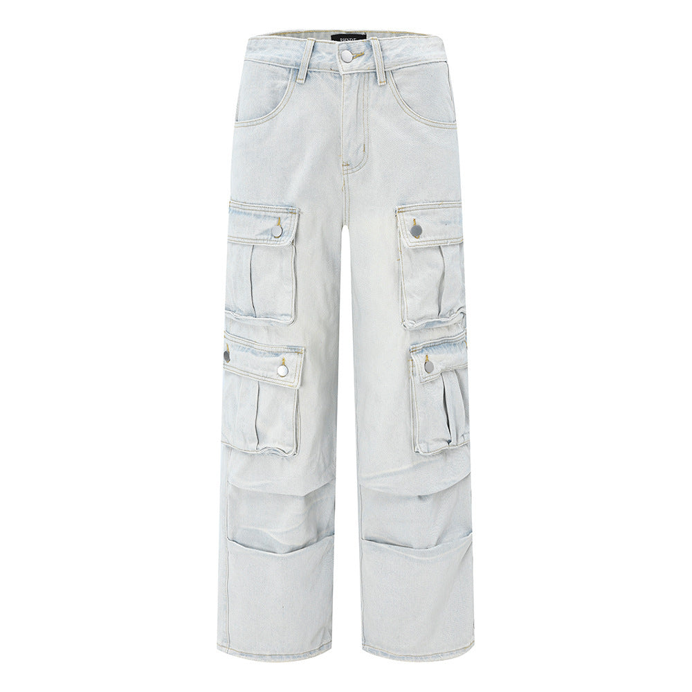 Fashion Personalized Washed Denim Overalls Men