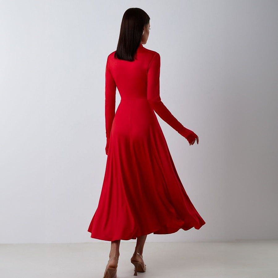 Long Sleeve Turtleneck Fishtail Dress