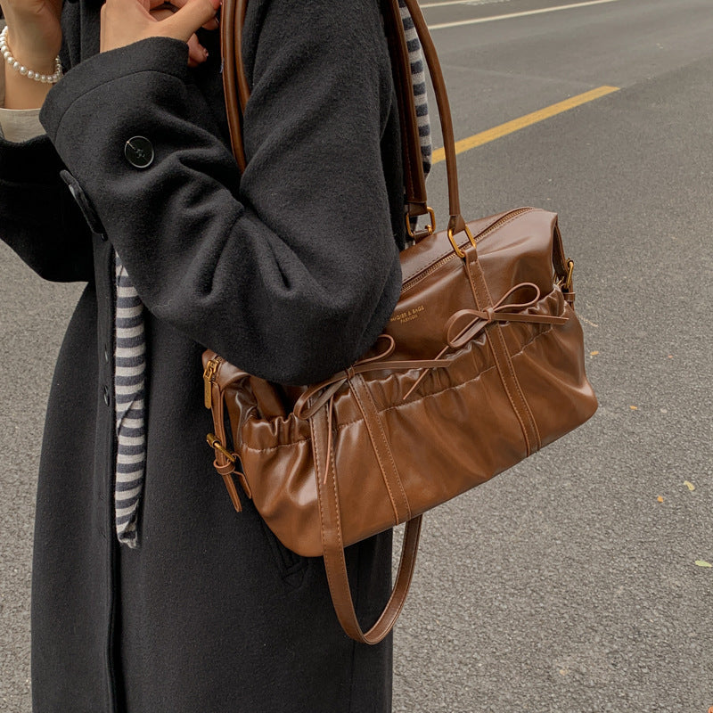 Retro Women's New Fashionable Style Portable Bowling Bag Large Capacity