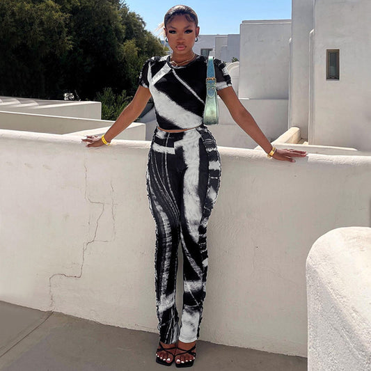 Fashion Round Neck Printed T-Shirt Slim Fit