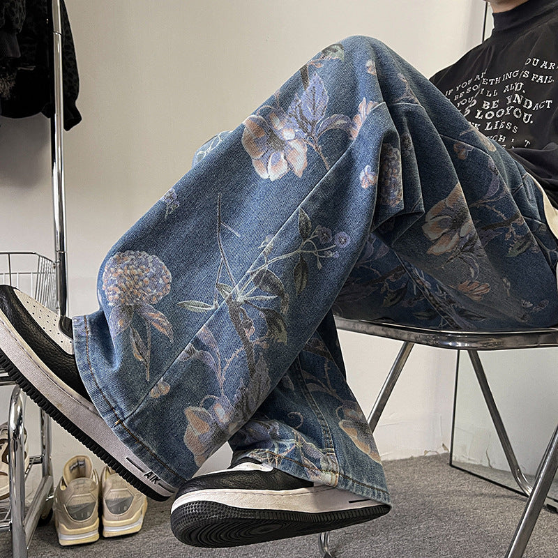 Jeans Loose Straight Design Trousers