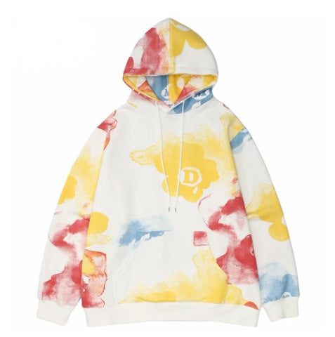 Street Cool Tie-dye Long-sleeved Hooded Sweater