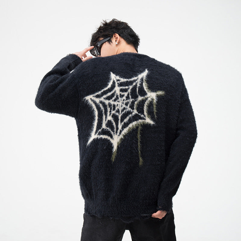 American Hiphop Spider Brocade Sweater Men And Women