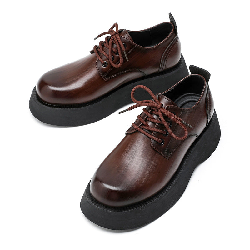 Large Head Leather Shoes Light Luxury Business Casual Sports