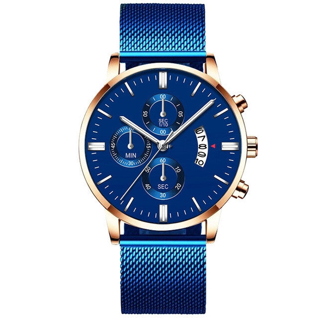 Luxury Watches For Men Mesh Band Quartz Watch