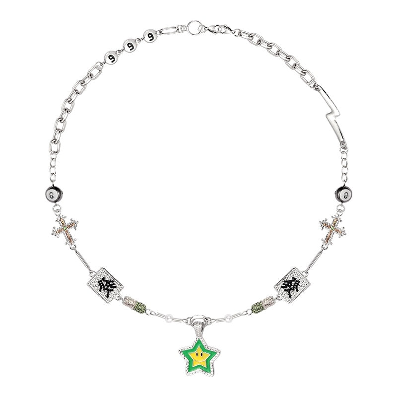 Hip Hop Couple Lucky Star  Fortune Necklace