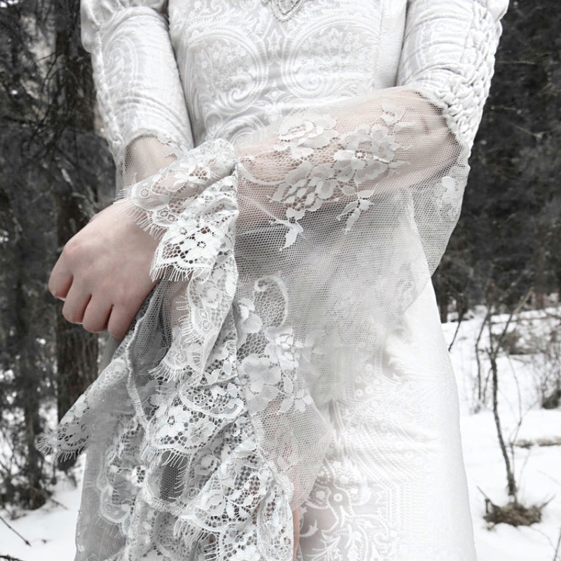 Lace Jacquard Velvet Fishtail Improved Cheongsam Dress