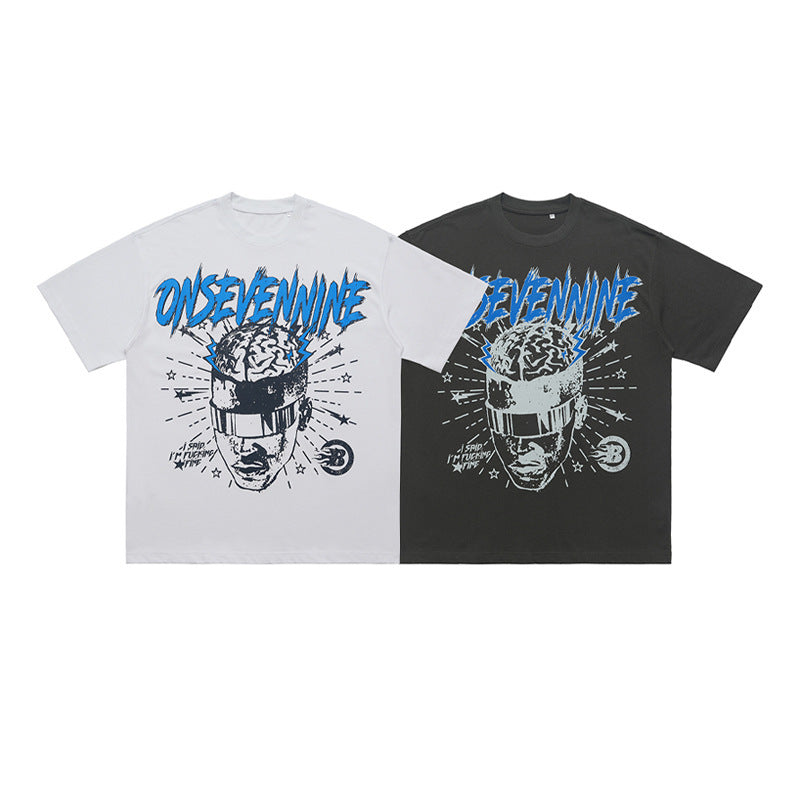 Letter Print Loose Short Sleeve T-shirt