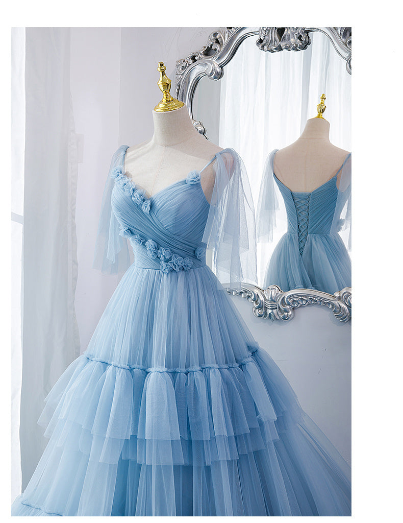 Fashion Personality Blue Evening Dress