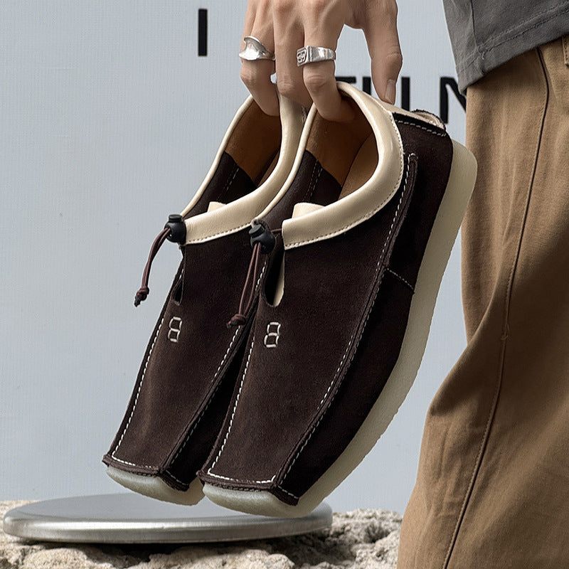 Mocassins montants décontractés grande taille, confortables à porter à l'extérieur, semelle souple, escarpins à lacets