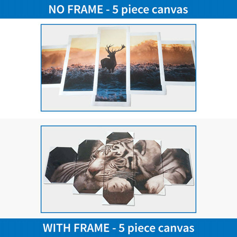 Custom Decorative Five-piece Canvas Painting Core Frameless