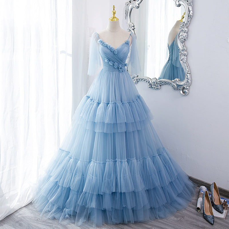 Fashion Personality Blue Evening Dress