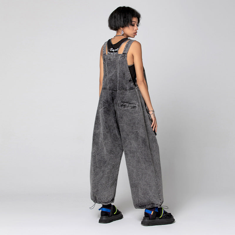 Salopette en jean tendance grande taille