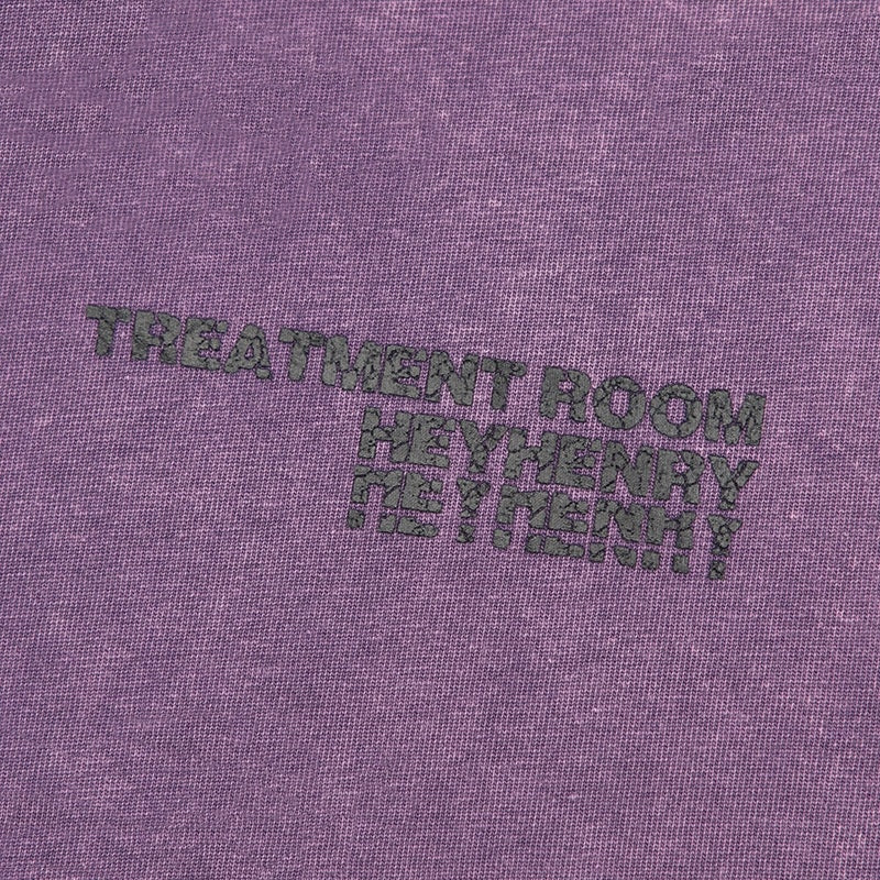 American High Street Retro Distressed Fashion Letters Printed Tatted Washed Short Sleeve