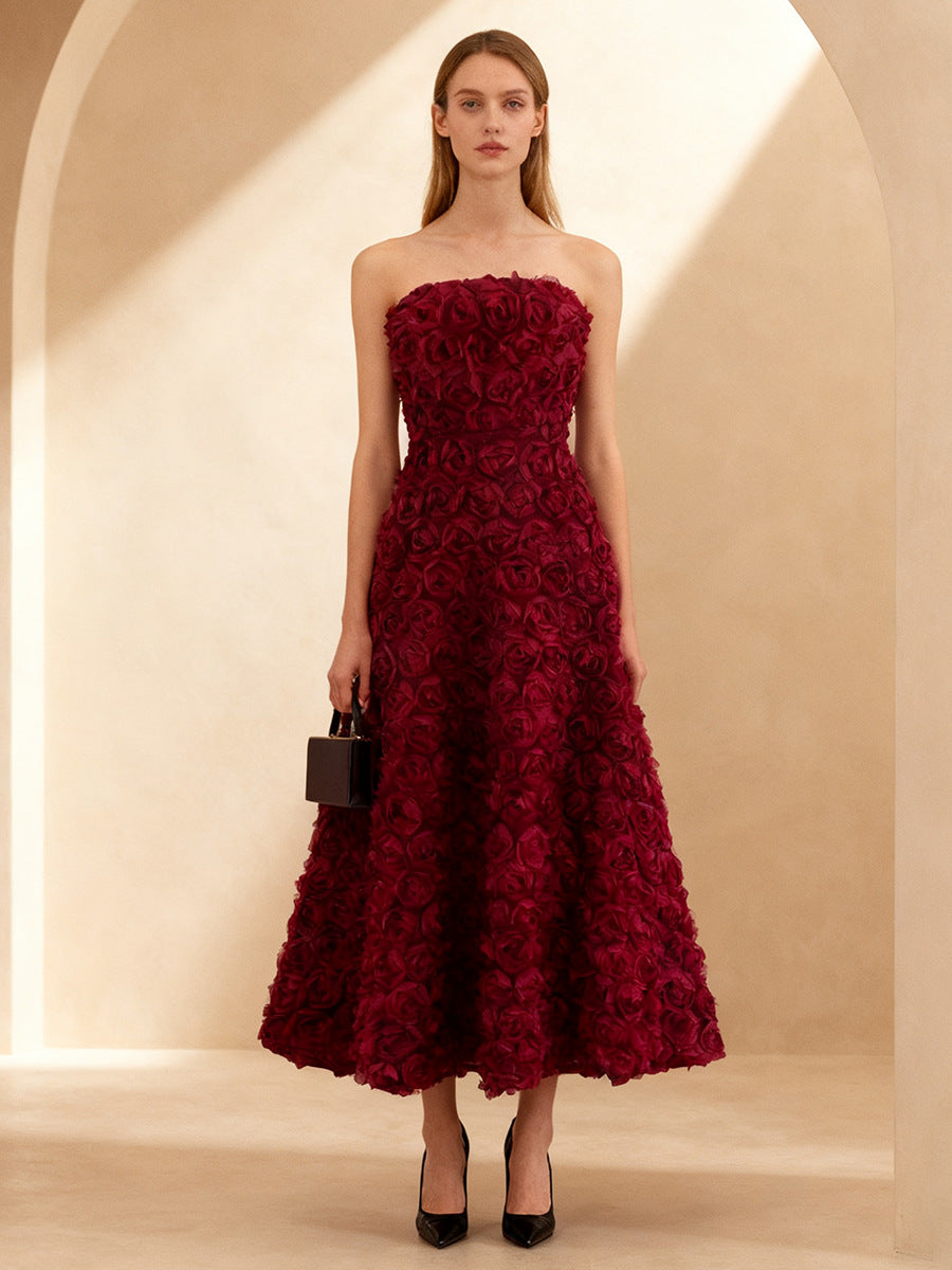 Single-breasted Stylish Tie-waist Collar Long-sleeved Dress