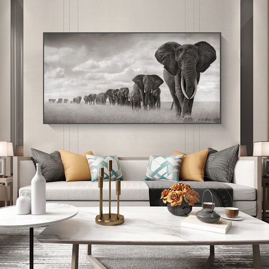 Canvas African Elephant On Wall Poster And Printed African Animal Pictures