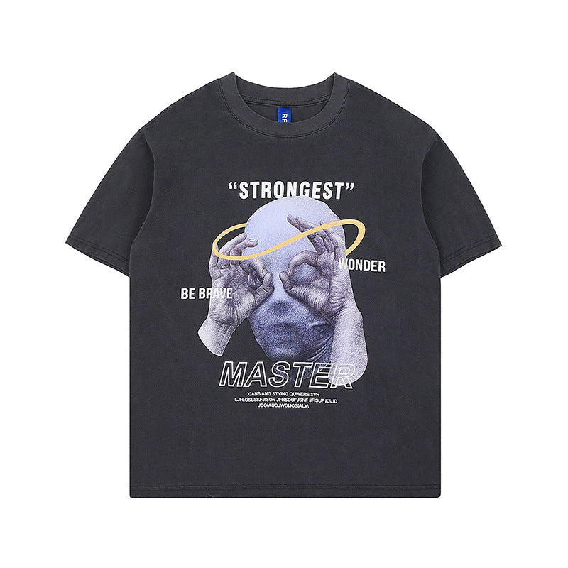 T-shirt ample à manches courtes et col rond imprimé