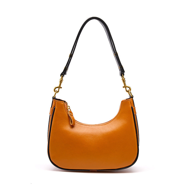 Senior Sense Baguette Baotou Layer Cowhide Women Bag