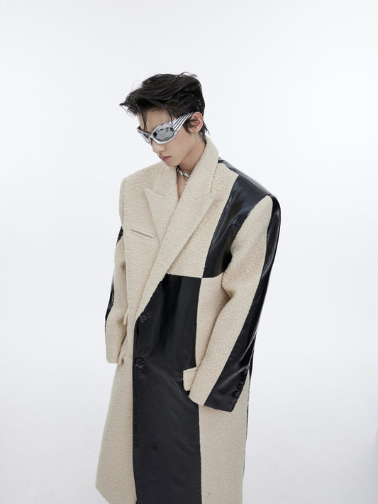 Manteau long en duvet d'agneau pour homme