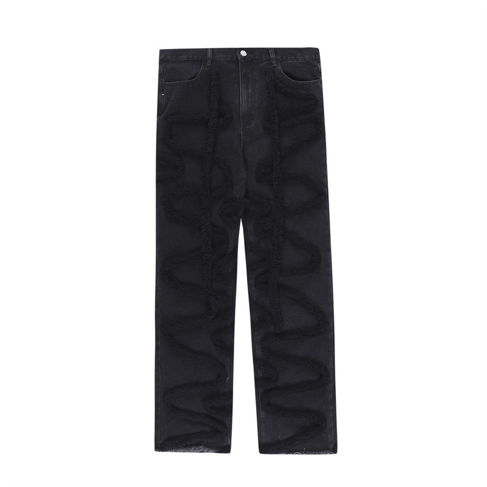 Men's American Cashmere Flocking Line Jeans