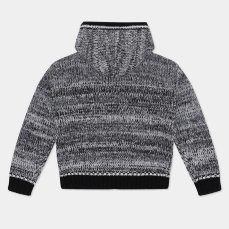 Manteau à capuche rayé en maille pour femme, ample et décontracté