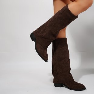 Bottes de cowboy à talons épais, bottes Knight Frye grande taille